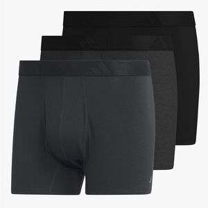 adidas Men’s 3-Pack Performance Boxer Briefs XL— Black & Charcoal C6